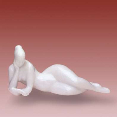 Royal Dux Bohemia Collectible Czech Made White Porcelain Figurine Nude Lady Reader 