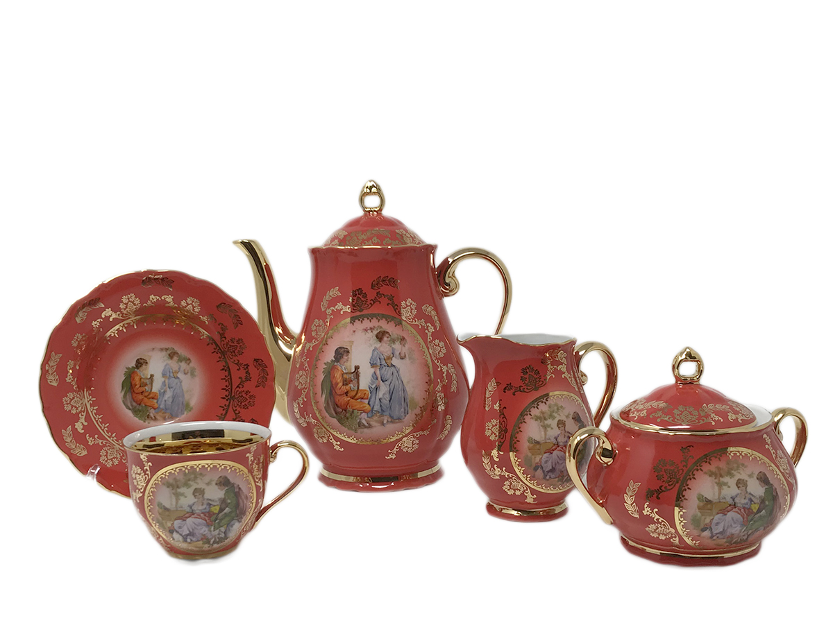 Madonna Original Red-Ruby Gold Coffee Set