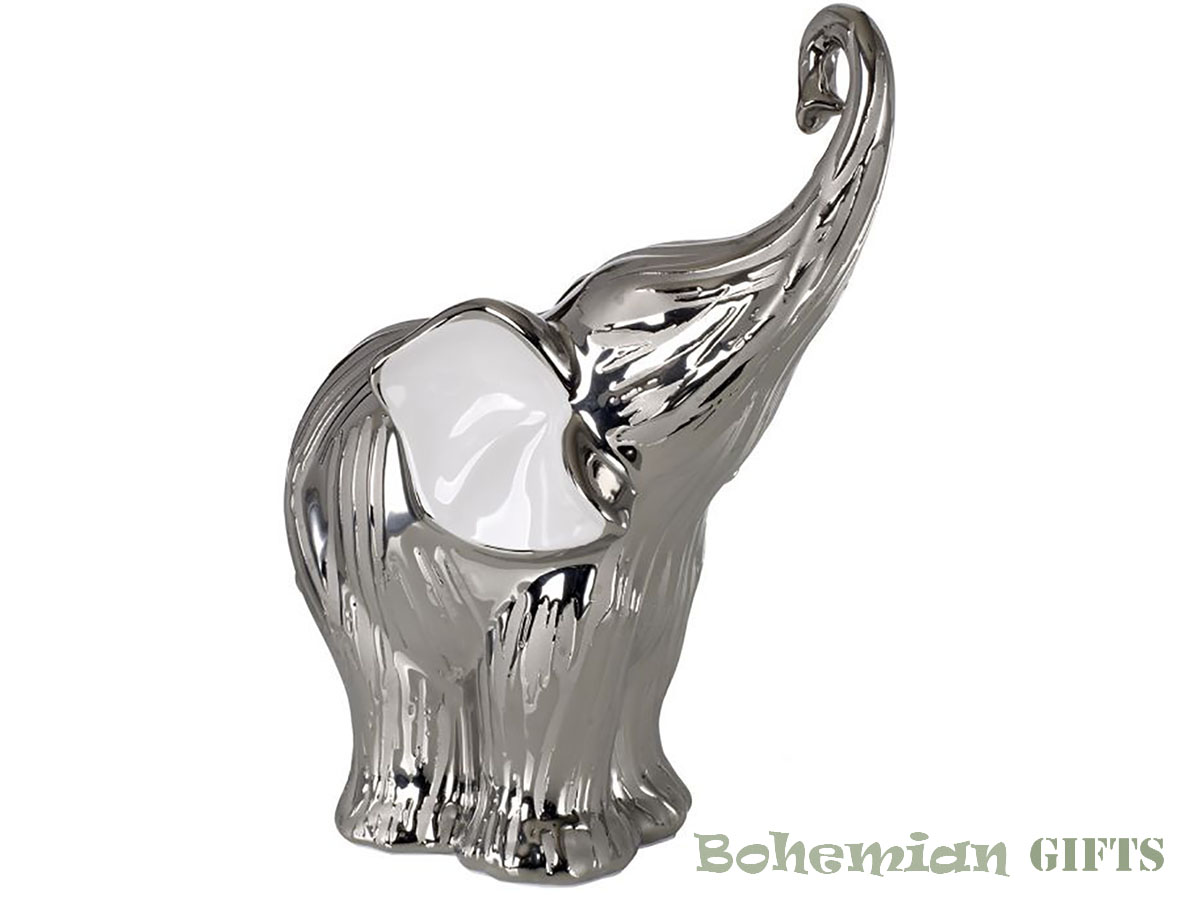 BohemianGift Collection Trunk Raised Wealth Lucky Elephant Figurine Statue